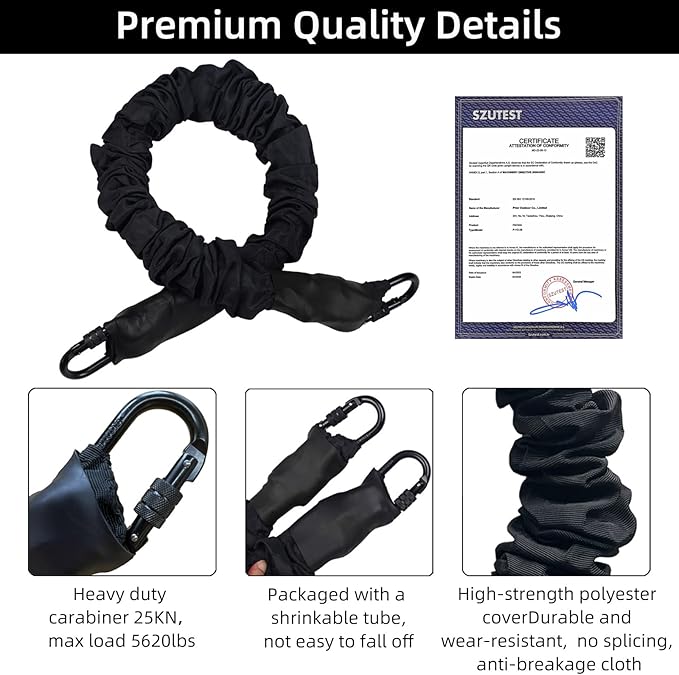 PRIOR FITNESS Premium Bungee Cord, Heavy Duty Bungee Fitness Cord,110-176Pounds Resistance Cord Elastic Rope Suspension Workout Fitness Bands for Exercise at Home Gym Include ONLY 1* Extra Bungee Cord-FlexoryFit