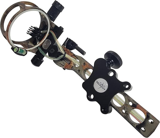 SAS Essence 019" Bow Sight with Micro Adjust Detachable Bracket with LED Sight Light for Archery Compound Bows Hunting Shooting