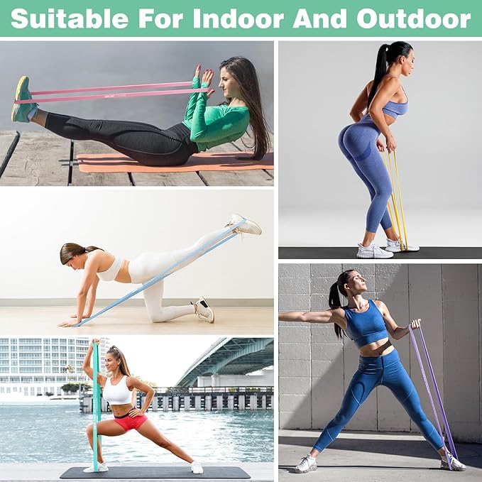 Resistance Bands for Working Out, Exercise Bands, Workout Bands, Pull Up Assistance Bands for Body Stretching Training Physical Therapy Muscle Training for Men & Women-FlexoryFit