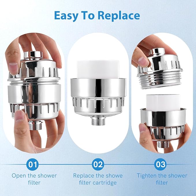 4 Pack Shower Filter Replacement Cartridge 20 Stage,High Output SF100, SF220 Shower Filters For Hard Water,Universal Cartridge,Waters Purifier, Shower Water Softener,filtro para ducha de baño