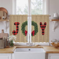 Red Green Christmas Kitchen Tier Curtains 45 Inch Long 2 Panel Set, Rod Pocket by Unknown
