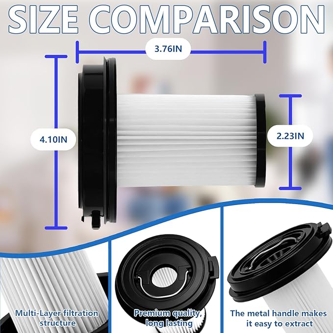 6 Pack Vacuum Filters Replacement Kit Compatible with Bissell Cleanview XR Pet 300W 3797V / CleanView XR 200W 3789U Cordless Vacuum,6 HEPA Filters Replace Part#1638010