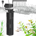 AQQA Aquarium Filter, 3-Stage Filtration, Adjustable Wave Maker & Oxygenator, Quiet 18W 164GPH Submersible Pump, Easy Clean Sponge Filter, for 50 Gallon Freshwater Saltwater Fish Tank 110V/60Hz