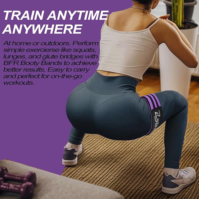 BFR Occlusion Bands for Women Legs Glutes Hip Building, Comfortable Elastic Booty Bands for Blood Flow Training Workouts Fast to Lift Your Butt,Squat,Thigh,Fitness-FlexoryFit