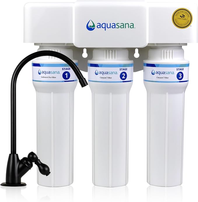 Aquasana Under Sink Water Filter | Certified 3-Stage Max Flow Filtration | by Aquasana