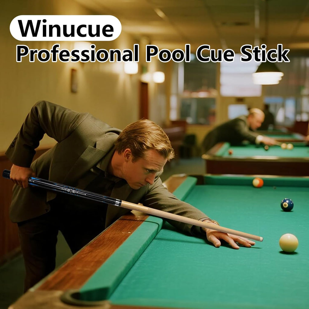 Pool Cue, 58" Billiard Cue Stick 2-Piece 13mm Maple Wood Pool Cue Stick 18 19 20 21oz for Bar House Pool Table Sports