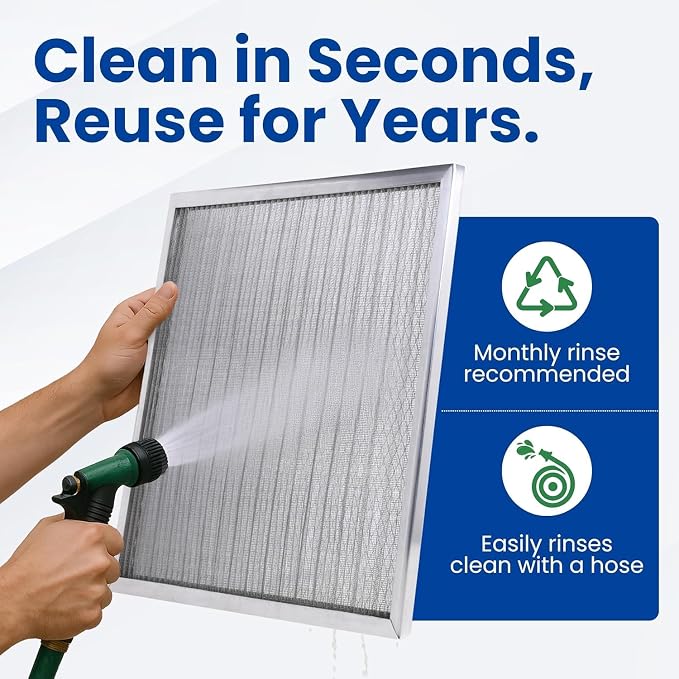 McPherson Reusable Air Filter 14x14x1 | Washable MERV 8 | Made in USA Metal - Image 3