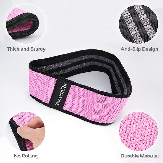 TheFitLife Resistance Exercise Bands for Women - Fabric Workout Bands for Booty, Hip, Glute, Leg, Thigh, Squat, Butt Lift Excersize and Fitness Loop Bands for Home Gym-FlexoryFit