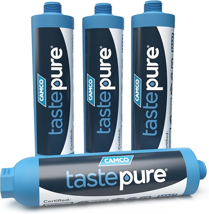 Camco TastePURE 20-Micron Wide-Body Inline Design Water Filter by Camco