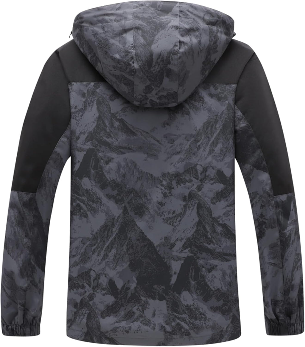 GIISAM Rain Jacket for Men, Mens Waterproof Raincoat Lightweight Rain Jackets Outdoor Rain Coat Windbreaker with Hood