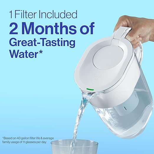 Brita Large 10 Cup Water Filter Pitcher, 1 BritaPlus Filter, Everyday, Black (Package May Vary)