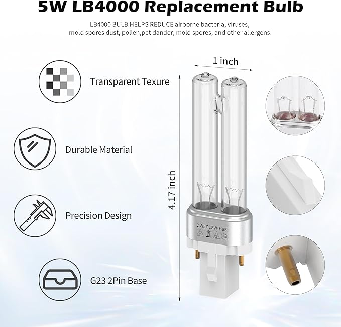 3 Pack FLT4825 Filter B Replacement ＆ LB4000 Compatible with G-Guardian Filter B Purifier AC4825 AC4825E AC4300 AC4800 AC4900 AC4850, 3 HEPA Filters + 9 Carbon Filters+ 1 lb4000 uv Light Bulb