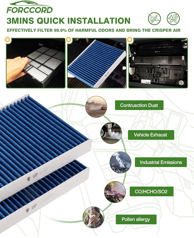 Cabin & Engine Air Filter Fits for Kia Forte 2019-2024, Forte5 2020-2023, Hyundai Elantra 2017-2020, Elantra GT 2018-2020 Air Filter Replacement 97133-F2000 28113-F2000 Car Accessories