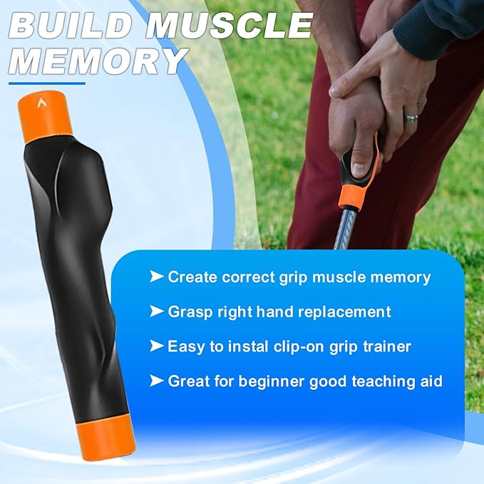 Golf Grip Trainer, Golf Club Grip, Golf Grip Training Aid, Helps Improve and Train Correct Hand Position (Right Hand )-FlexoryFit