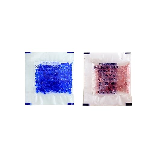 Dry & Dry 1 Gram [50 Packets] Blue Indicating(Blue to Pink) Silica Gel Packets Desiccants Silica Gel Packets - Rechargeable Silica Packets, Silica Gel, Silica Gel Packs