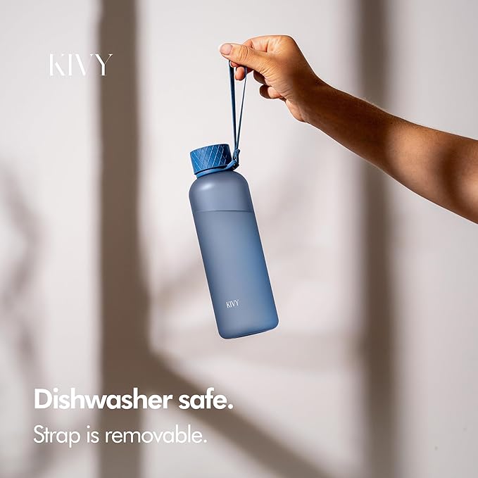 KIVY Slim Water Bottle 22oz [Lightweight & Shatterproof] - Small Drinking Waterbottle - Tritan Bottle Without Straw for School, Sport & Travel - Drinking Bottle Dishwasher Safe, BPA Free-FlexoryFit