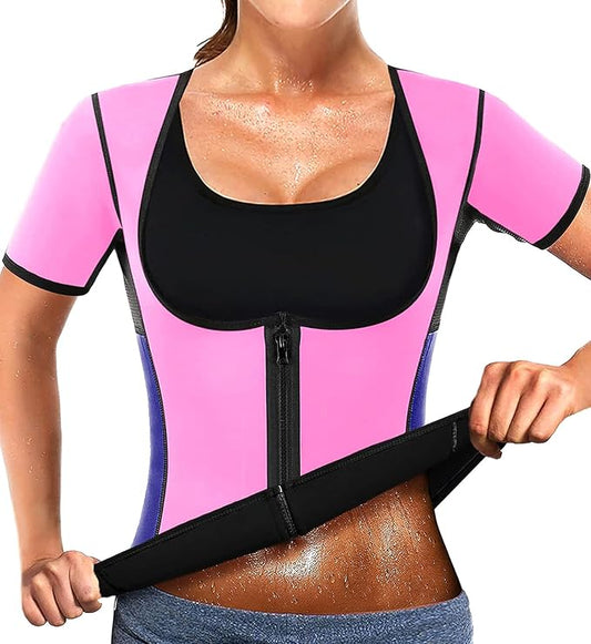 NonEcho Women Sauna Body Shaper Sweat Suit Sleeve Spa Cami Hot Neoprene Slimming Workout Vest Waist Trainer Top