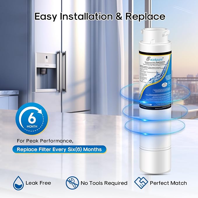 Refrigerator Water Filter, Compatible with Frigidaire EPTWFU01, EWF02, Pure Source Ultra II, 2 PACK