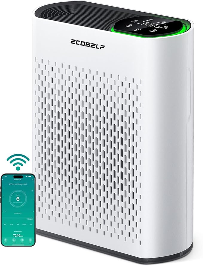 Powerful Air Purifiers for Home Air Purifier Up to 2400 Ft² with Smart WiFi Air Quality Monitor Sleep Mode, Air Purifier for Bedroom Large Room Office Living Room HAP602WF