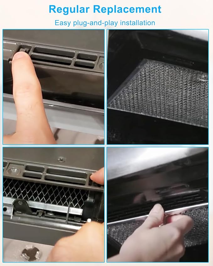 Charcoal and Grease Filter Fit for GE Microwave Oven JVM6175SF1SS JVM6175SK1SS JVM6175SK2SS JVM6175SK3SS, Microwave Filter 3 Pack