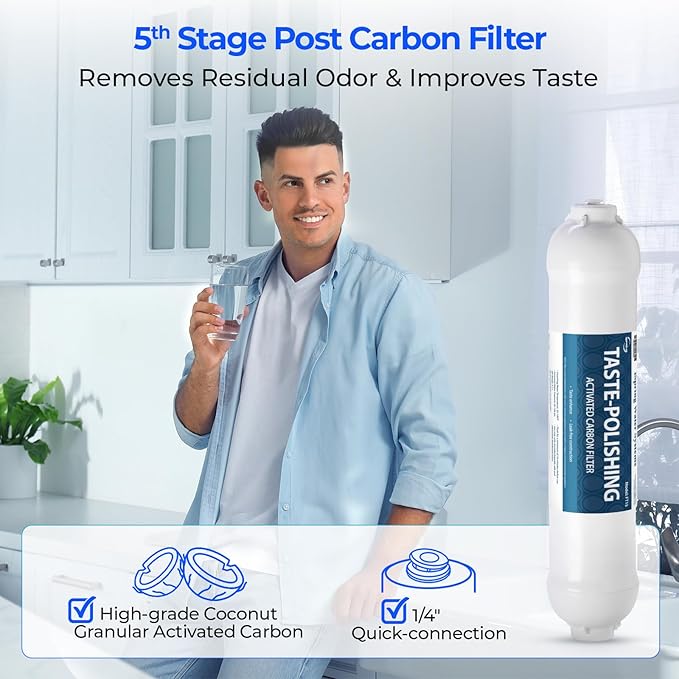 iSpring F22-75 NSF Certified 3-Year Replacement Filter Pack, For Standard 5-Stage RO Systems, Reduces PFAS, Chlorine, Bad Taste & Odor, 22 Pieces