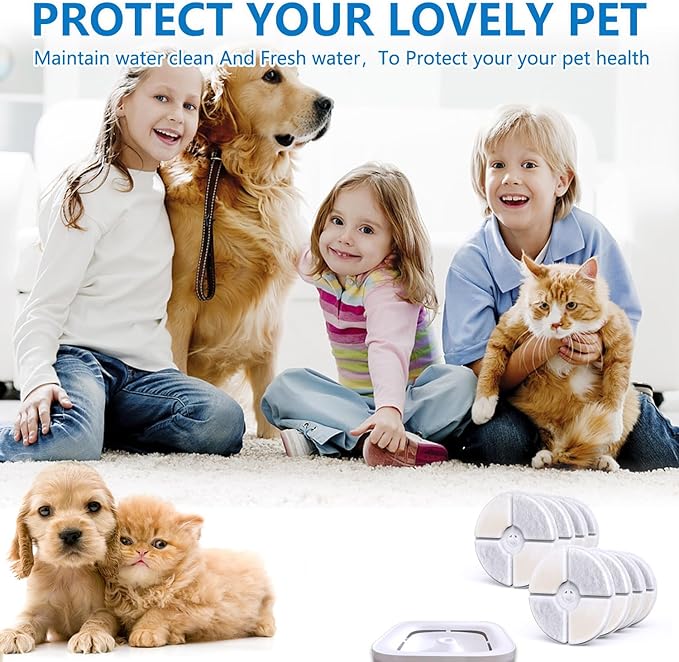 8 Pack Cat Water Fountain Filter Replacement Unit3.0 Filters Compatible with Sweet 2s/3/3Pro Solo SE PET Fountains NEUCOMBBT