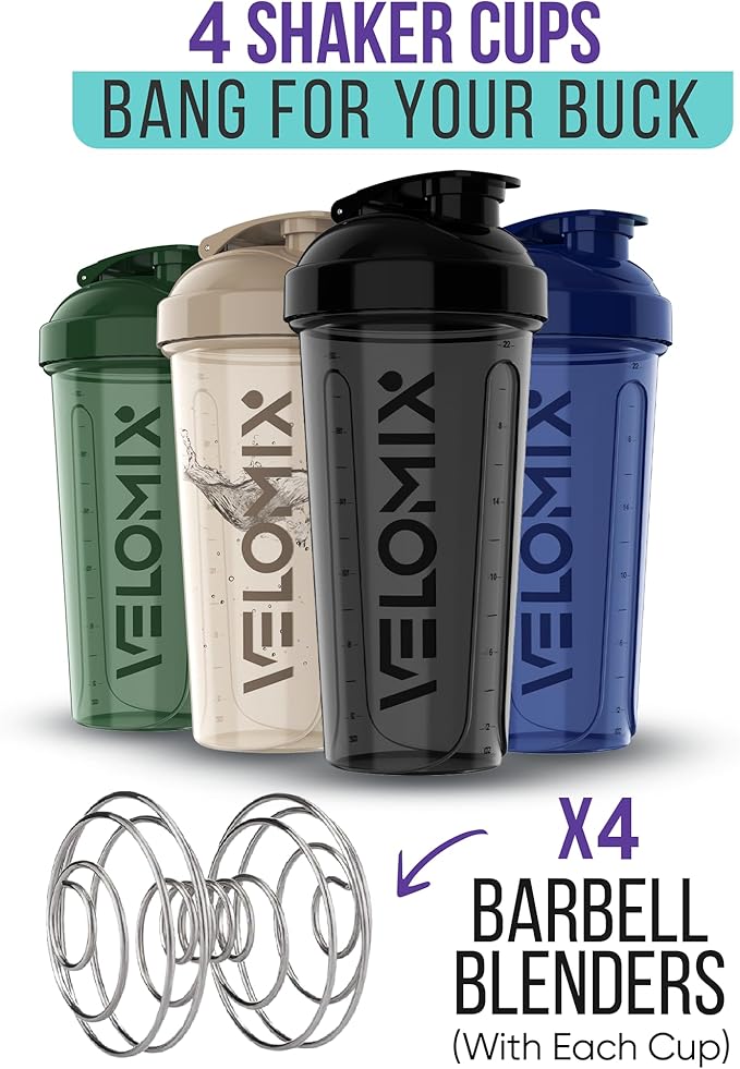 '-4 PACK- 28 oz Shaker Cups for Protein Shakes - 4x Wire Whisk | Leak Proof Protein Shaker Bottles for Protein Mixes | Protein Shaker Bottle Pack | Mixer for Protein Shakes (Forest Edge)-FlexoryFit