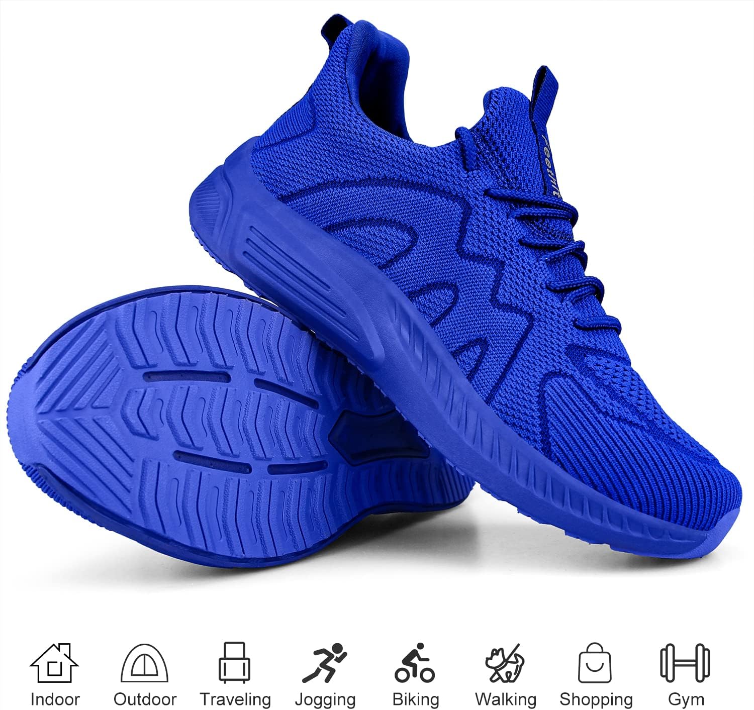 Feethit Mens Non Slip Walking Sneakers Lightweight Breathable Slip on Running Shoes Athletic Gym Tennis Shoes for Men