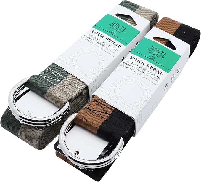 Yoga Exercise Adjustable Straps 8FT with Durable D-Ring for Pilates & Gym Workouts | Hold Poses, Stretch, Improve Flexibility & Maintain Balance-FlexoryFit