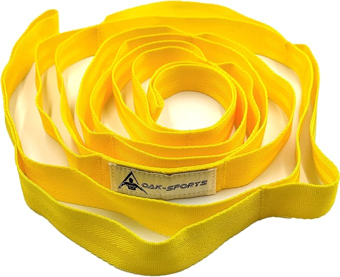 Stretching Strap Yoga Strap with Loops, Stretch Straps for Physical Therapy, Non-Elastic Exercise Strap for Pilates, Dance and Gymnastics with Workout Guide-FlexoryFit