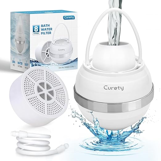 Bath Filter for Tub, Bath Water Filter for Eczema, Kinder Filter for Bathtub - Remove Contaminants,Chlorine and Fluoride, Hard Water Softener to Improves Skin and Hair
