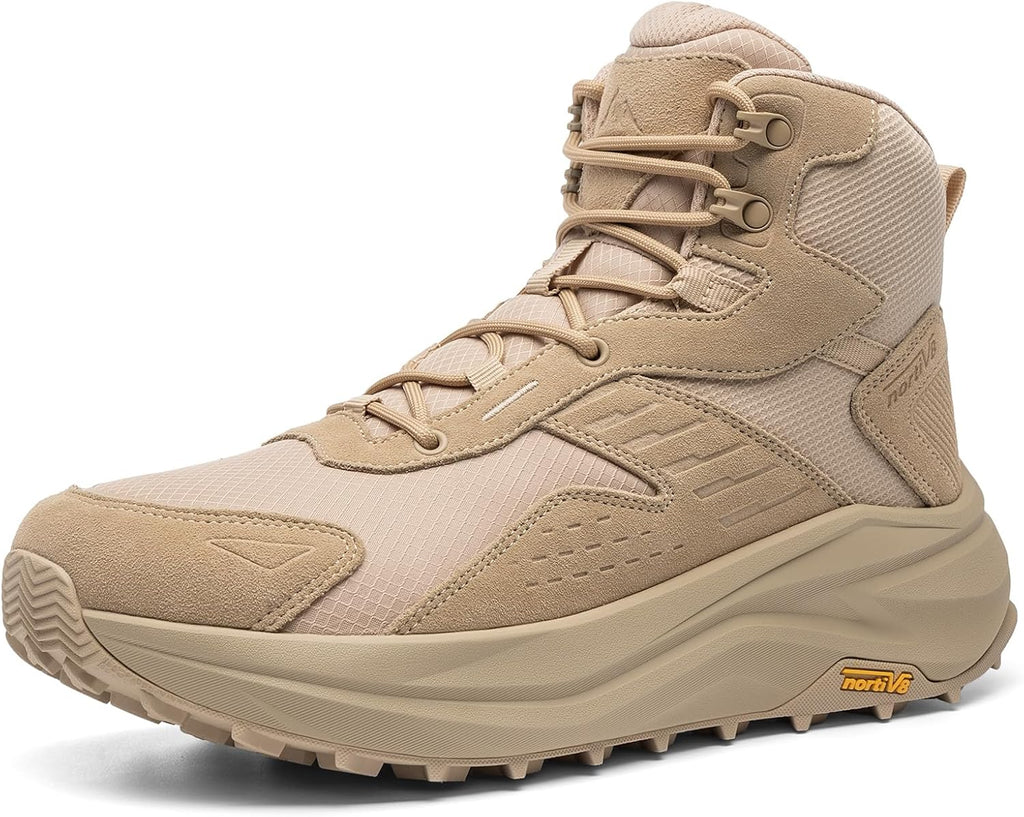 NORTIV 8 Men's Wide Toe Box Hiking Boots Low Drop Waterproof Outdoor Trekking Camping Shoes for Plantar Fasciitis Bunion Katahdin