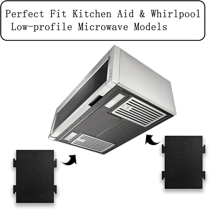 8 Pack Activated Charcoal Air Filters Compatible with Whirlpool Over-The-Range Microwaves, for Over The Range Microwave Hood Models YKMLS311, YWML55011, WML75011