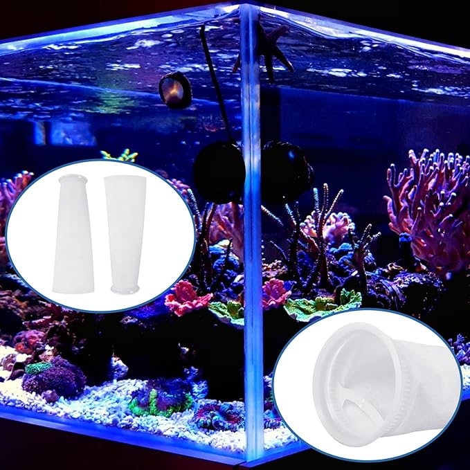 Oudain 16 Pack 4 Inch Ring Filter Socks 200 ?m Aquarium Bags 4 Inch Ring by 15 Inch Long Socks for Fish Tank Freshwater Saltwater Aquariums