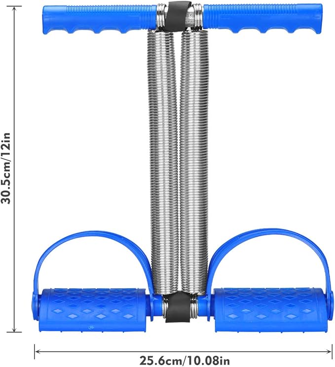 Elastic Sit Up Equipment, Pull Rope Dual Spring Tension Foot Pedal Sit Up Equipment for Abdominal, Leg Exerciser Tummy Trimmer Sport Fitness Slimming Training Bodybuilding at Home Gym-FlexoryFit