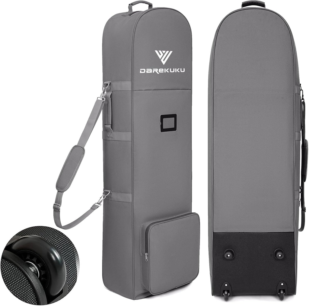 Golf Travel Bags for Airlines with Adjustable Support Rod and Detachable Shoulder Straps, Soft Foldable Golf Club Travel Covers, 900D Heavy Duty Oxford