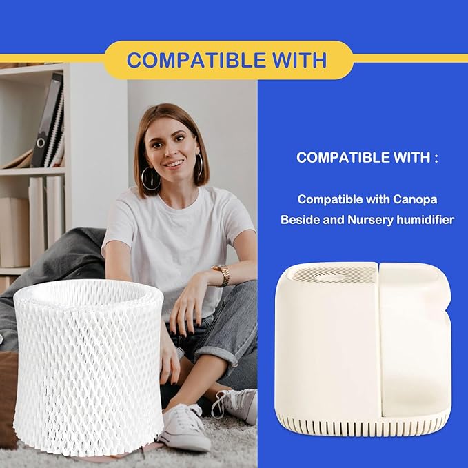 Humidifier Wicking Replacement Filter Compatible with Canopy Bedside and Nursery Humidifier, Wood Pulp & Paper Filter, 5 Pack
