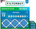 Filterbuy 12x12x1 Air Filter MERV 13 Optimal Smoke & Allergy Defense, by Filterbuy