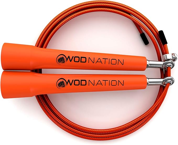 WOD Nation Adjustable Speed Jump Rope For Men, Women & Children - Blazing Fast Fitness Skipping Rope Perfect for Boxing, MMA, Endurance-FlexoryFit