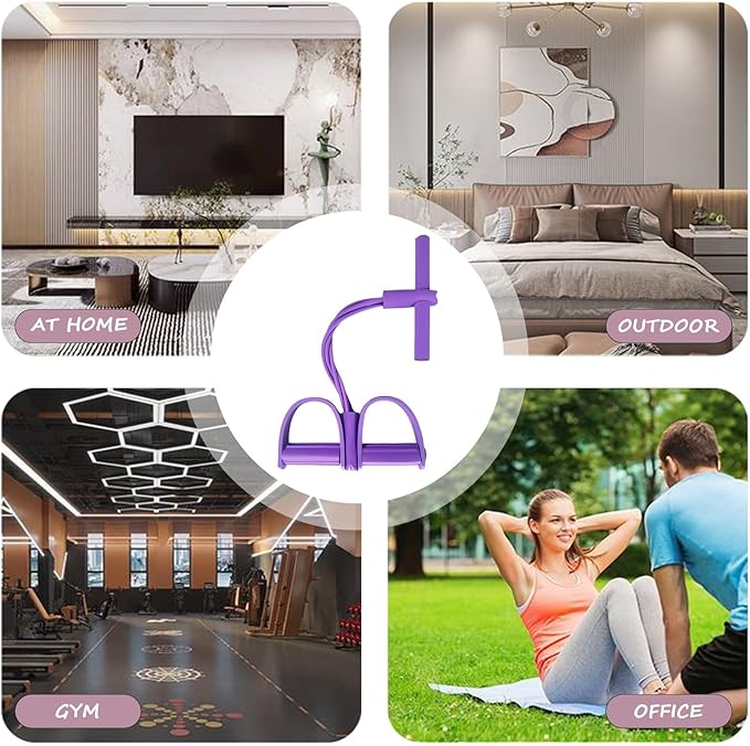 2025 Upgrade Multifunction Tension Rope or Exercise Sit Up Exercise Equipment,Pedal Ankle Puller,Bands-6 Tube Pedal Ankle Puller for Women Men-FlexoryFit
