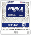 Filter King 7x41.5x1 Air Filter | 4-PACK | MERV 8 HVAC Pleated A/C Furnace Filters | MADE IN USA | Actual Size: 7 x 41.5 x .75"