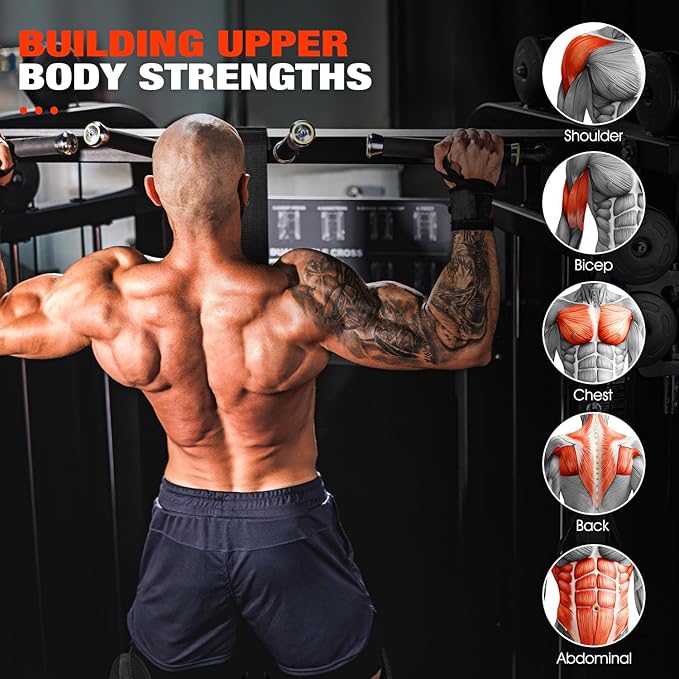 HPYGN Pull Up Assistance Bands, Heavy Duty Resistance Band for Pull Up Bar, Adjustable Weight/Size with Fabric Feet/Knee Rest, Bands for Pull Up Assist for Strength Training, Pull Up Assist Band-FlexoryFit