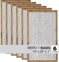 Filtrete 14x20x1 Air Filter, 3M MERV 1 HVAC AC Furnace Filter Replacement, 6-Pack (Actual Size 13.81x19.81x0.88 inches)