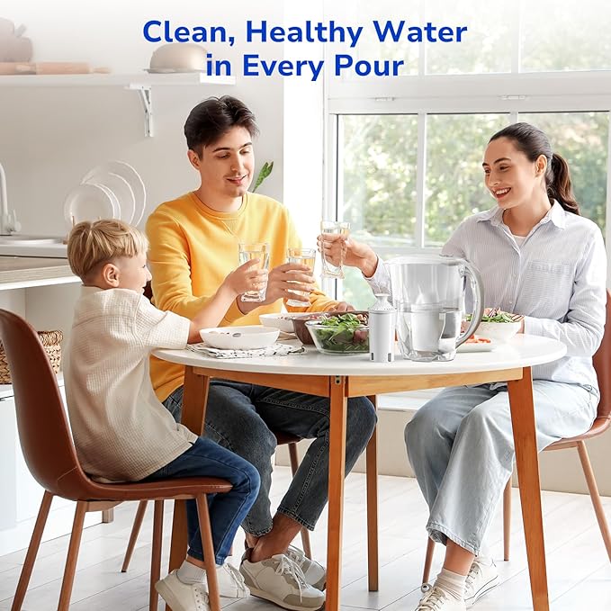 Fil-Fresh 6-Pack Replacements for Brita Water Filter, Pitchers and Dispensers, NSF 53&42 Certified to Reduce Cadmium, Mercury, Copper, Zinc, BPA free, Lasts 2 Months or 40 Gallons