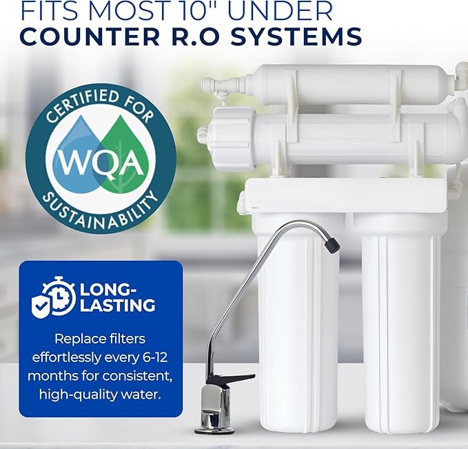 IPW Industries Universal 5-Stage Under Sink Reverse Osmosis Replacement Filter Kit | Replace Every 6-12 Months for Pure, Refreshing Water