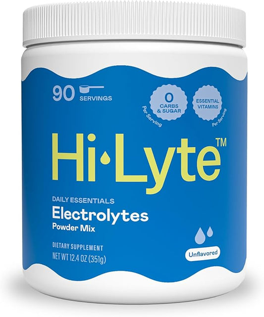 Hi-Lyte Daily Essentials - Electrolytes Powder Mix - Unflavored - Sodium, Potassium, Magnesium, Vitamins - Hydration Support for Daily Wellness, Fasting, Keto - No Sugar, No Carbs, Clean Ingredients-FlexoryFit