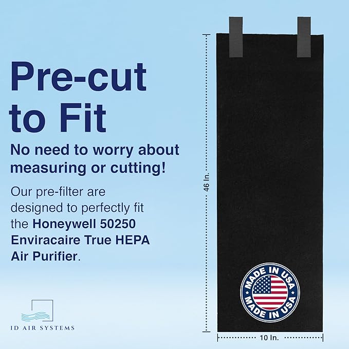 Replacement Pre-Filter Compatible with Honeywell 50250 Air Purifier – Fits Models Using True HEPA Filters – Activated Carbon and Zeolite for Odor Control (1 Pack)