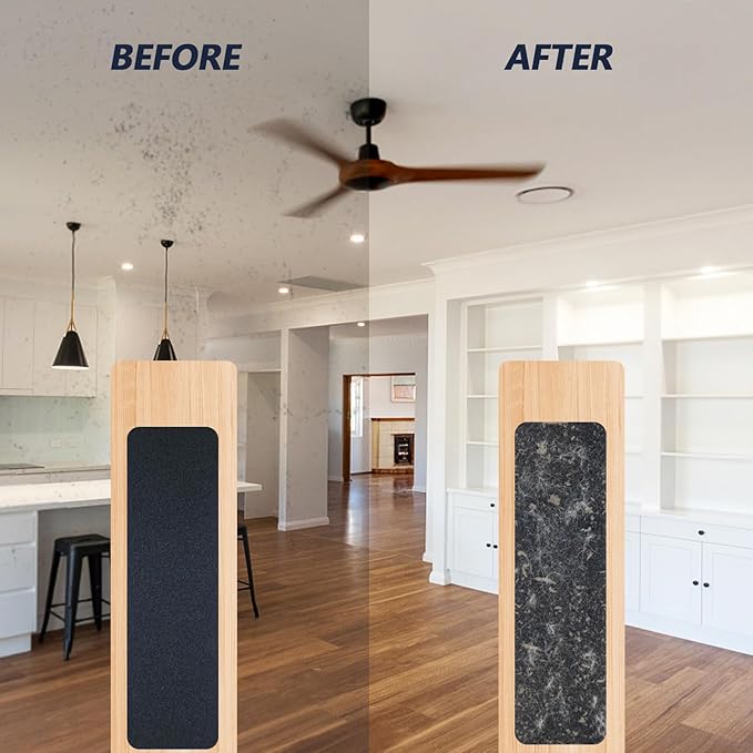 Ceiling Fan Filters for Blades, 10Pcs Activated Coconut Shell Carbon Ceiling Fan Air Purifier Pads, Easily Sticks Unscented Air Filters for Common Household Contaminants