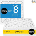 Simply 20x21x1 Air Filter, Merv 8, 6 Pack, by SimplyFilters