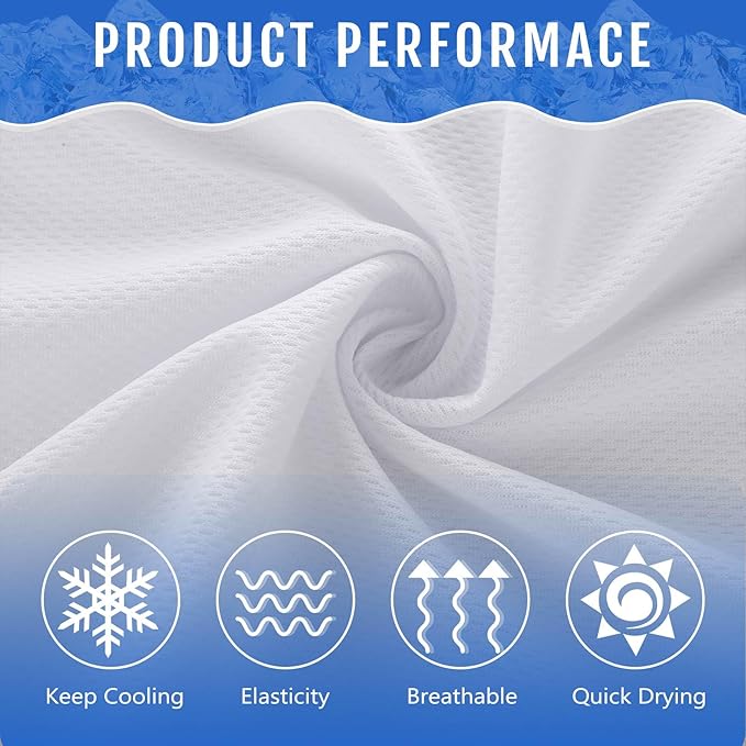Hosuly 30 Pack Cooling Towels, 40"x12" Ice Breathable Soft Chilly Sweat Rag Microfiber Workout Rags for Gym Cooling Towels for Neck and Face for Yoga Golf Sport Running-FlexoryFit